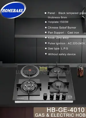 Homebase 3 Gas and 1 Electric Burner/Gas and Electric Cooker