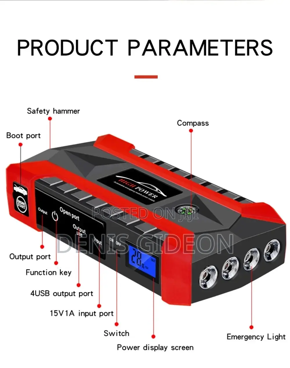 Portable Car Bettery Charger Jump Stater