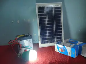 Full Set Solar Panel 5W,Batter 12V 4ah Na Taa Mbili