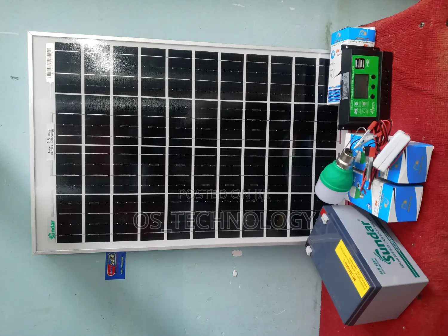 Full Set Sola 15W, Battery 12V 12ah, Controller 10A,Taa Nne