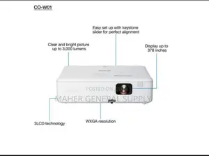Projector - Epson - CO-W01 3,000 Lumens - 3lcd