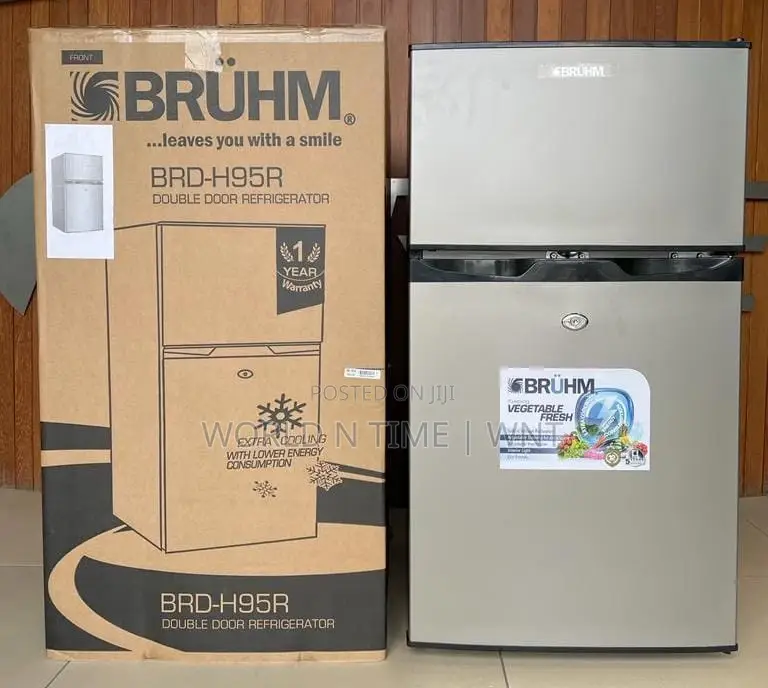 *Brühm Double Door Mini Refrigerator 95L (Brd-H95r)