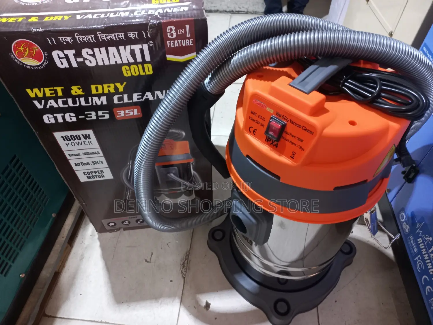 Wet and Dry Vacuum Cleaner 35l Shakt Gold
