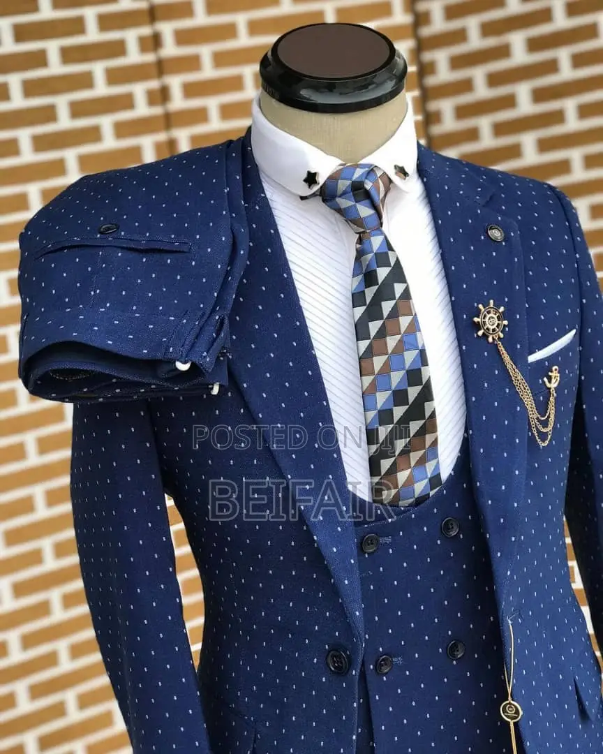 Suti Za Kiume | Men's Suits | Dotted Blue