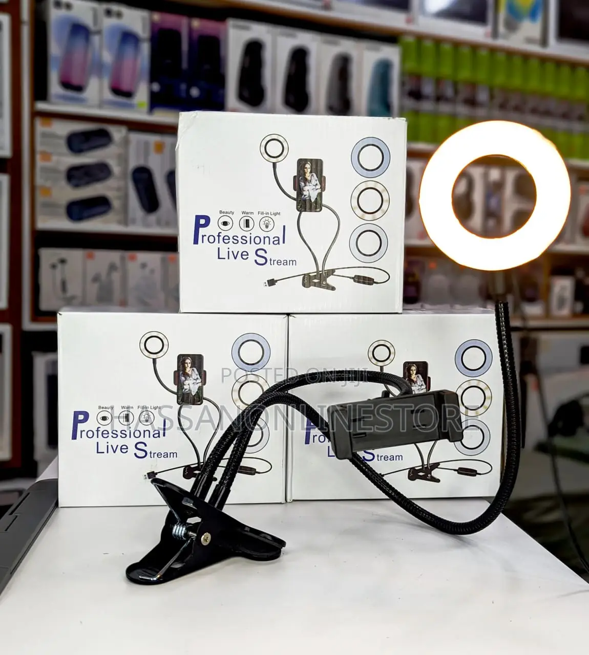 Desk Clamp Cell Phone Ring Light