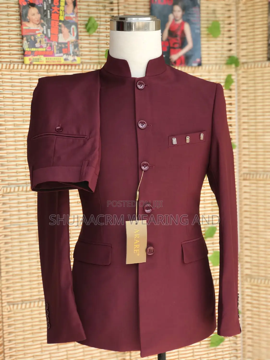 Safari Suti Kaunda| Maroon Colour