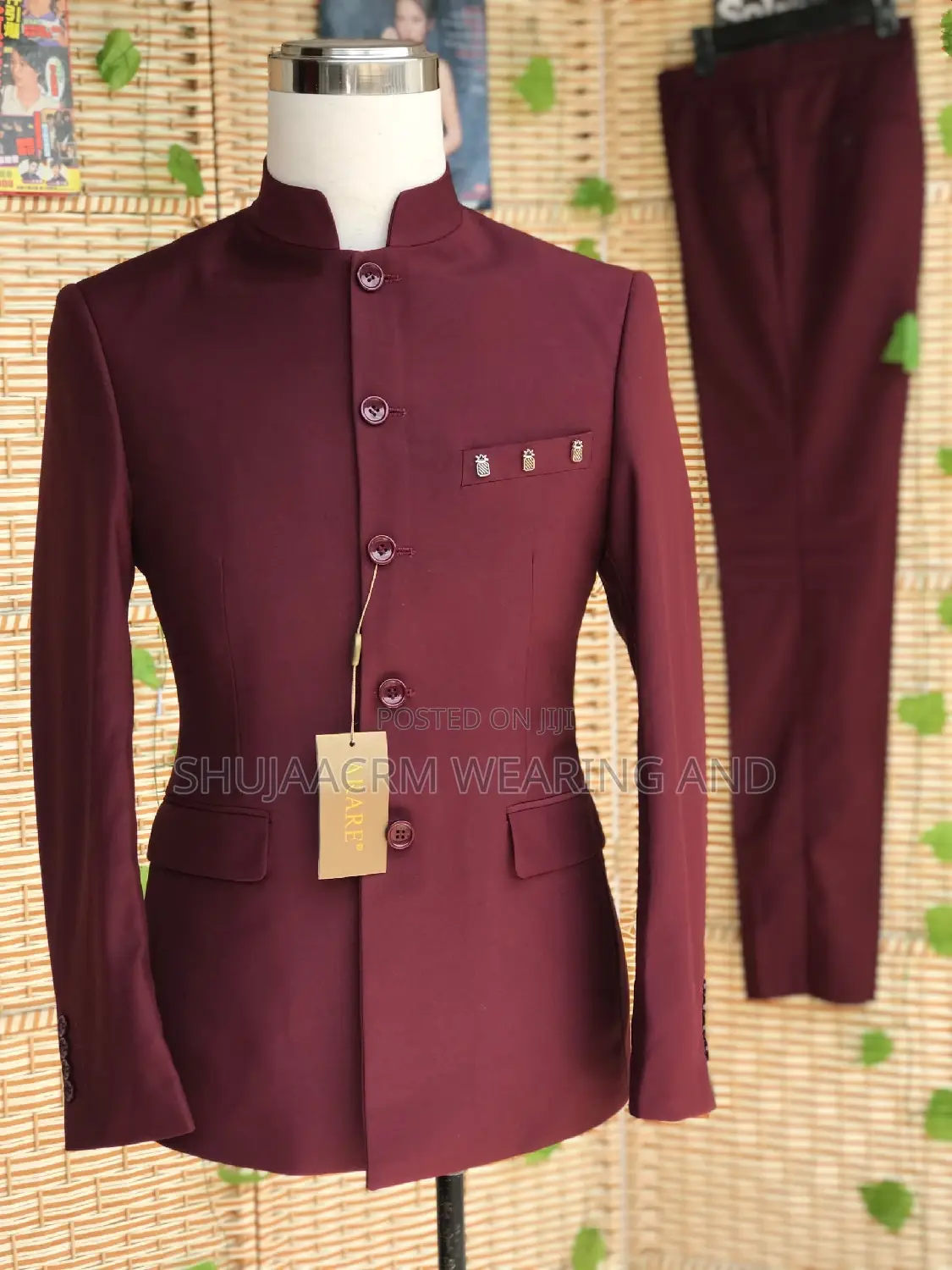 Safari Suti Kaunda| Maroon Colour