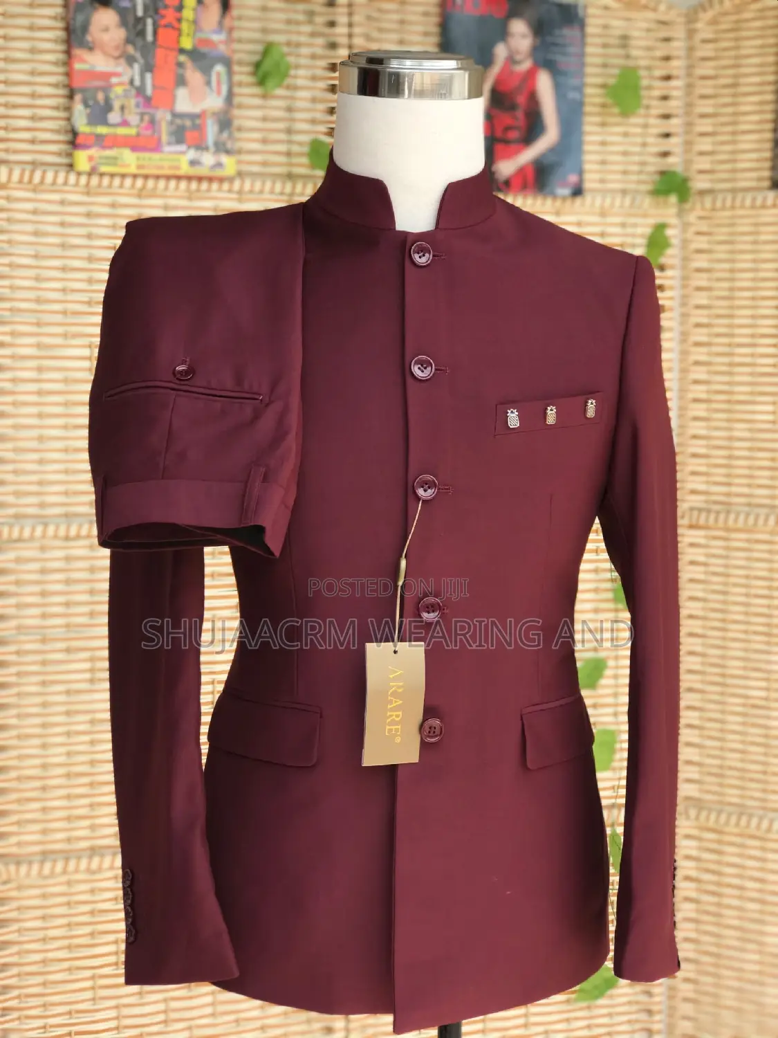 Safari Suti Kaunda| Maroon Colour