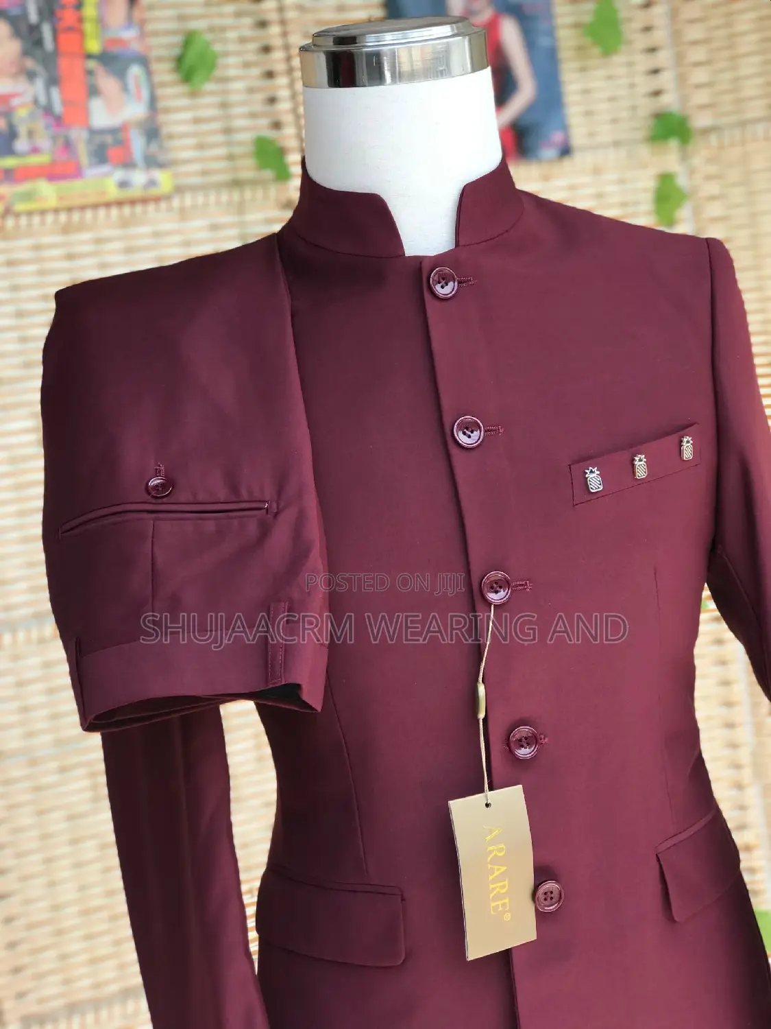Safari Suti Kaunda| Maroon Colour