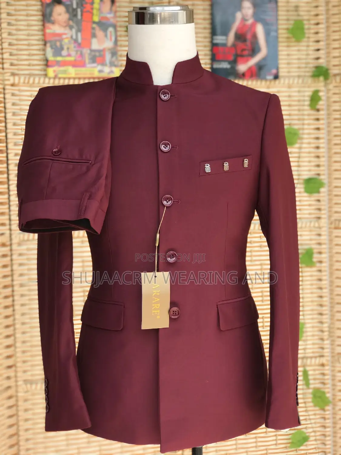 Safari Suti Kaunda| Maroon Colour