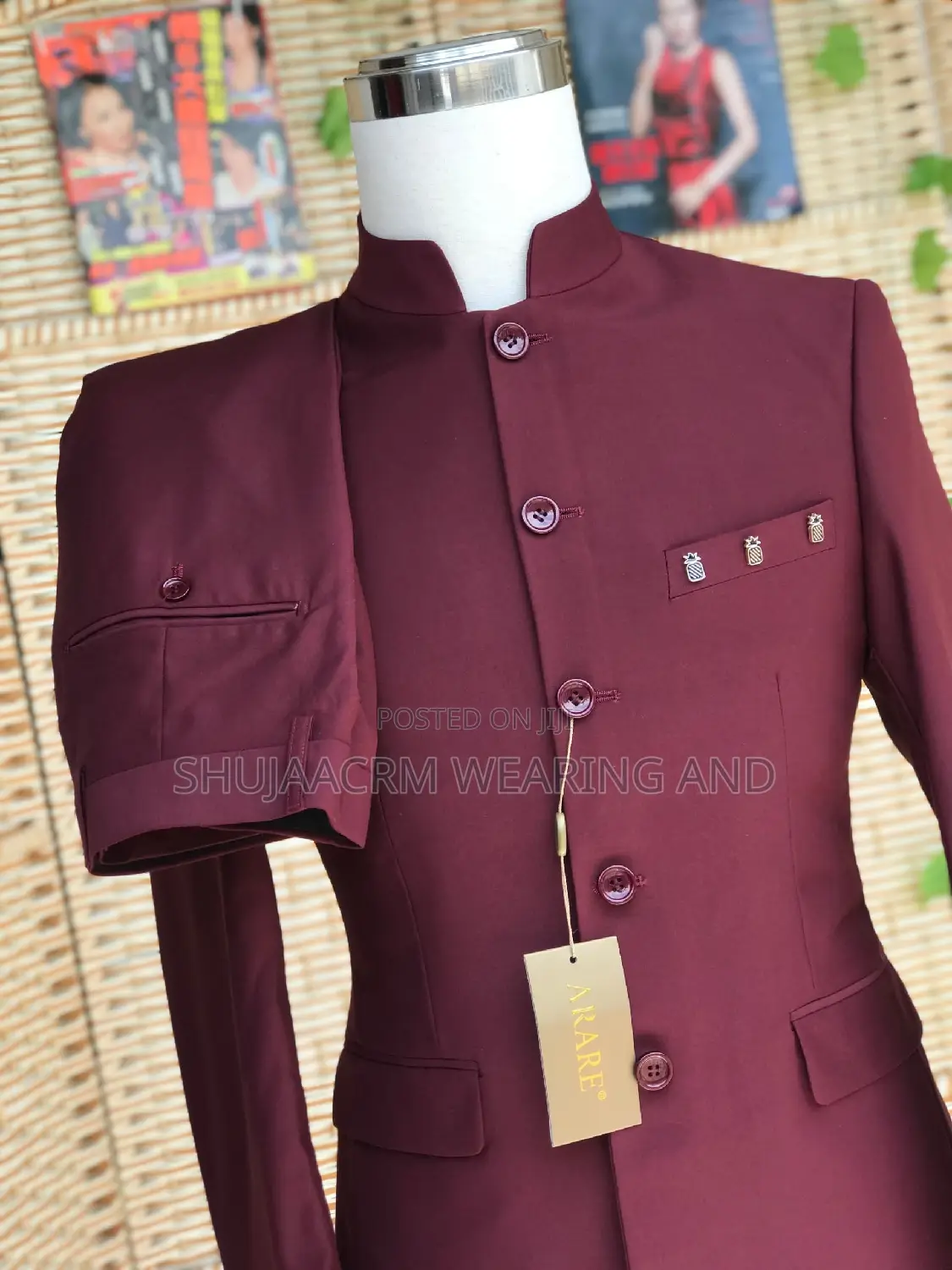 Safari Suti Kaunda| Maroon Colour