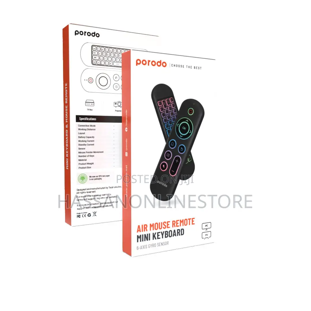 Porodo Air Mouse Remote Mini Keyboard