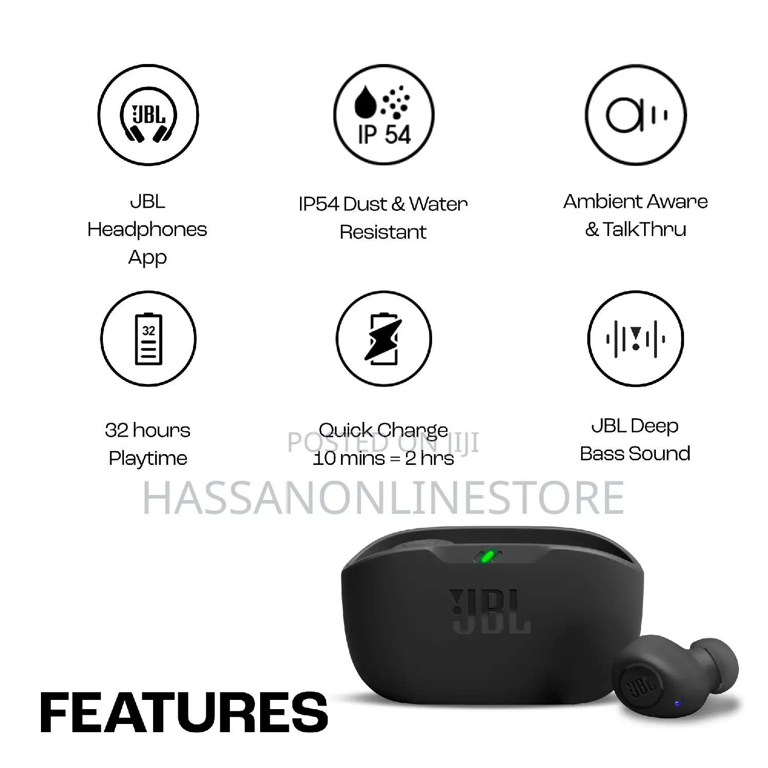 JBL Wave Buds True Wireless in-Ear Headphones