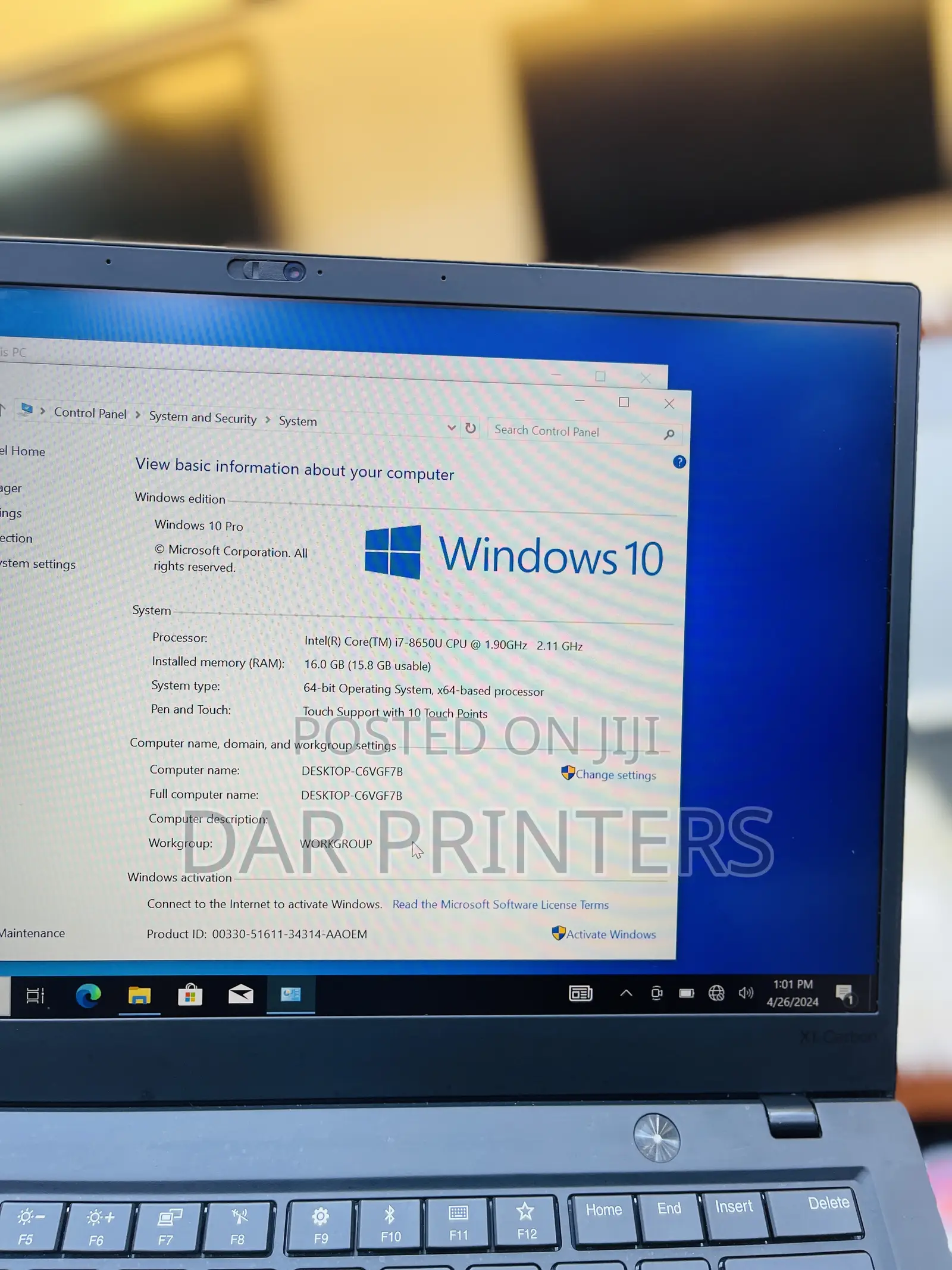 Laptop Lenovo ThinkPad X1 Carbon 16GB Intel Core I7 SSD 256GB