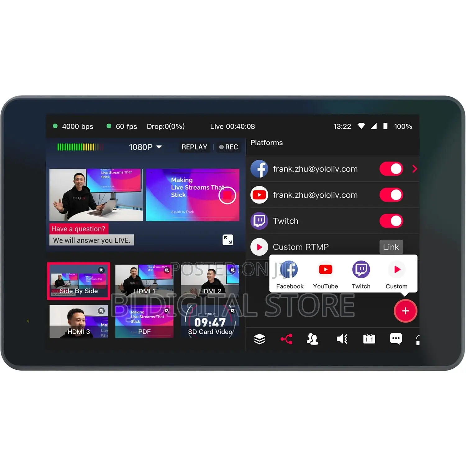 Yololiv Yolobox Pro All-in-One Multi-Camera Switching and Li