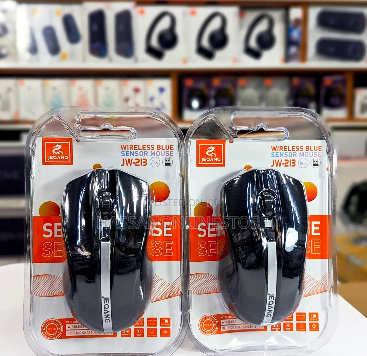 JEQANG JD 213 Wireless Blue Sensor Mouse - Black