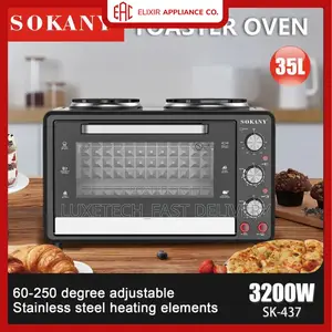 Sokany Toaster Oven 35 Litres 2 Burners Hotplates Original