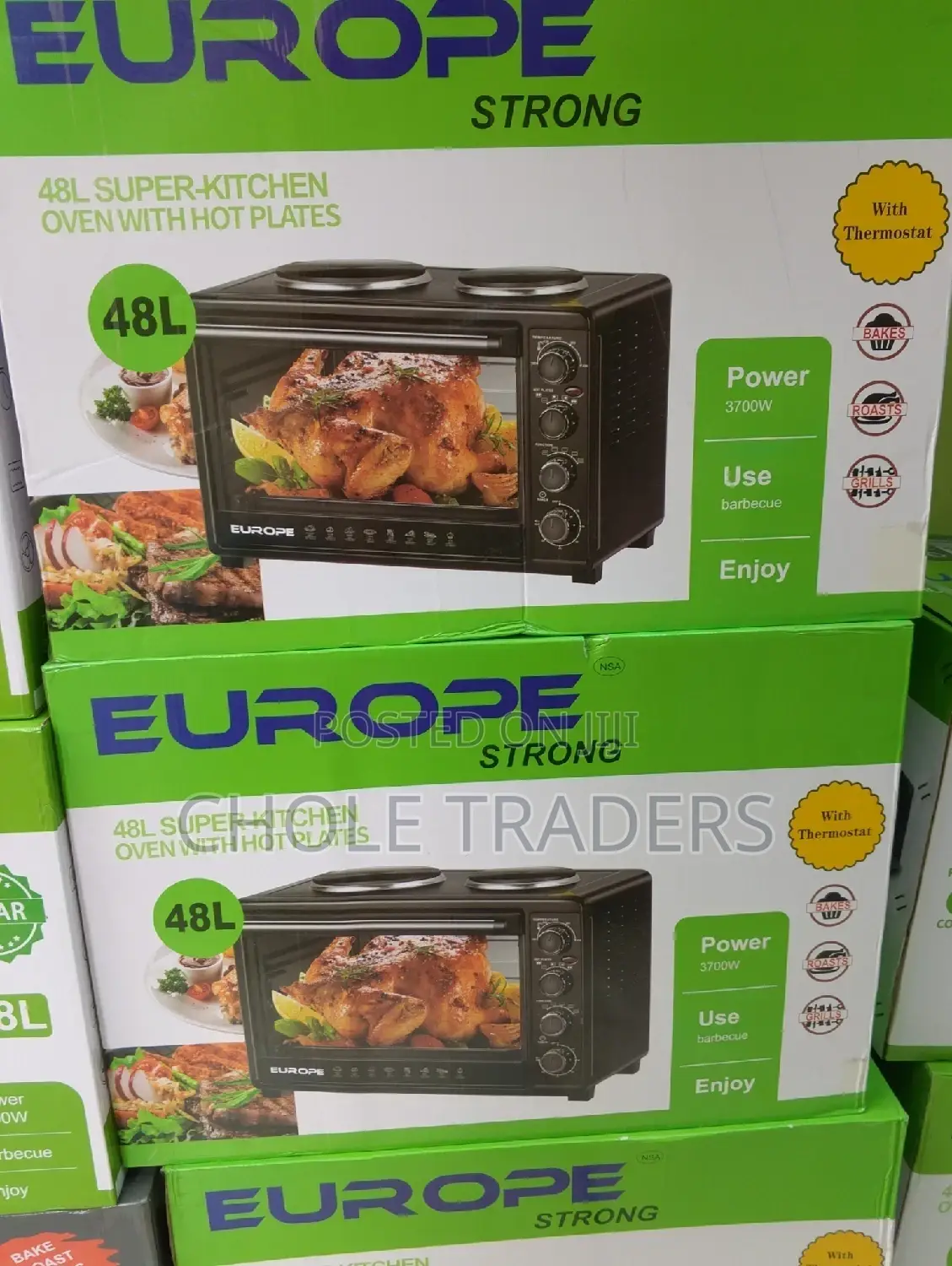 Super Kitchen Oven With Hot Plates (48-Liters)
