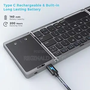 Foldable Bluetooth Keyboard Touchpad Rechargeable