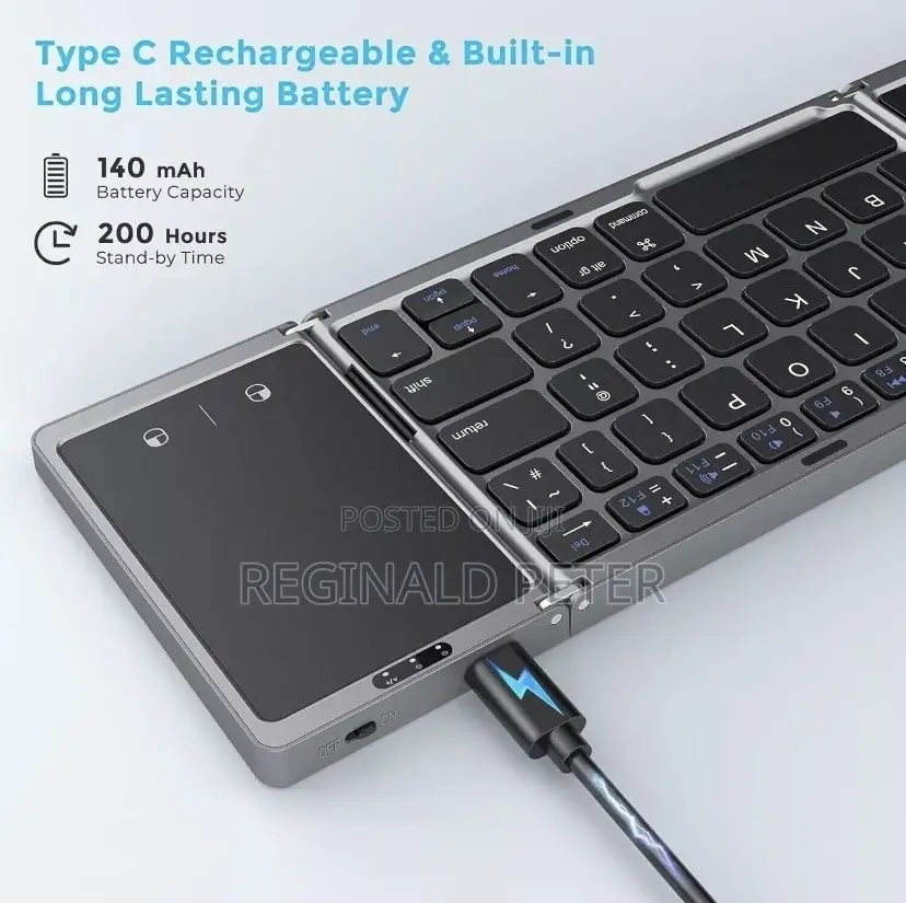 Foldable Bluetooth Keyboard Touchpad Rechargeable