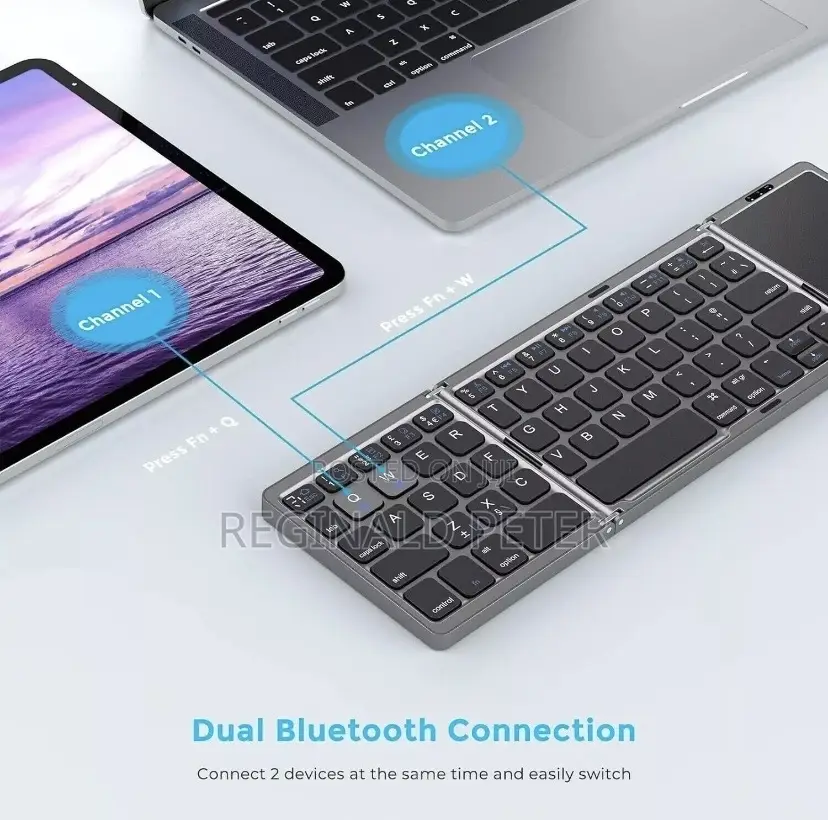 Foldable Bluetooth Keyboard Touchpad Rechargeable