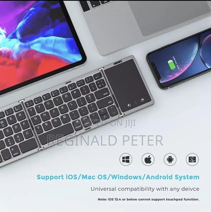 Foldable Bluetooth Keyboard Touchpad Rechargeable