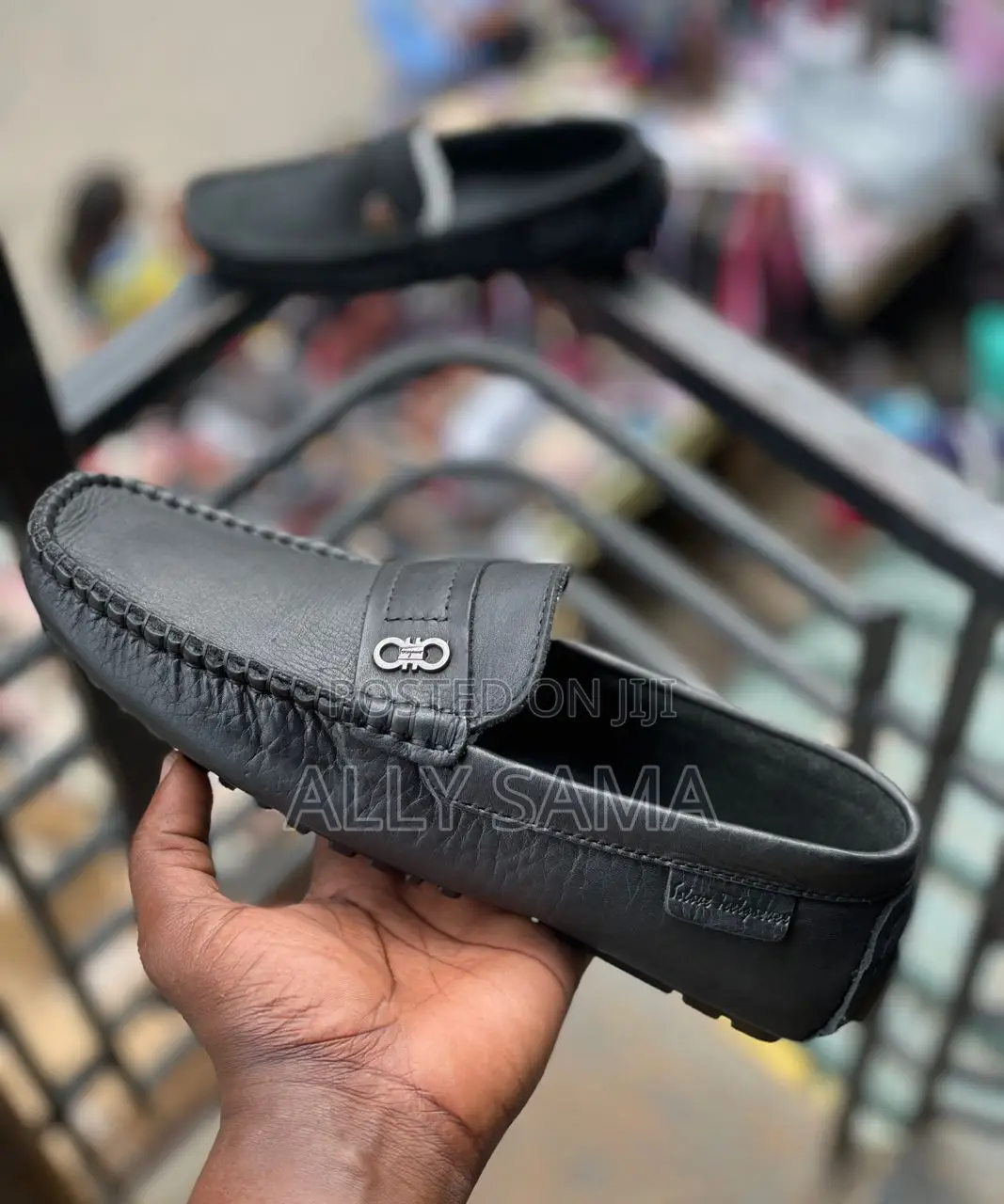 Mens Loafers Black More Brand Material Leather