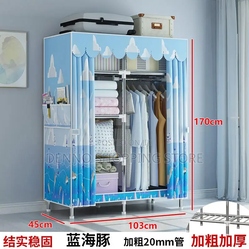 Morden Wardrobe Chuma Nene Na Kitambaa 2 Doors/Blue Bahari