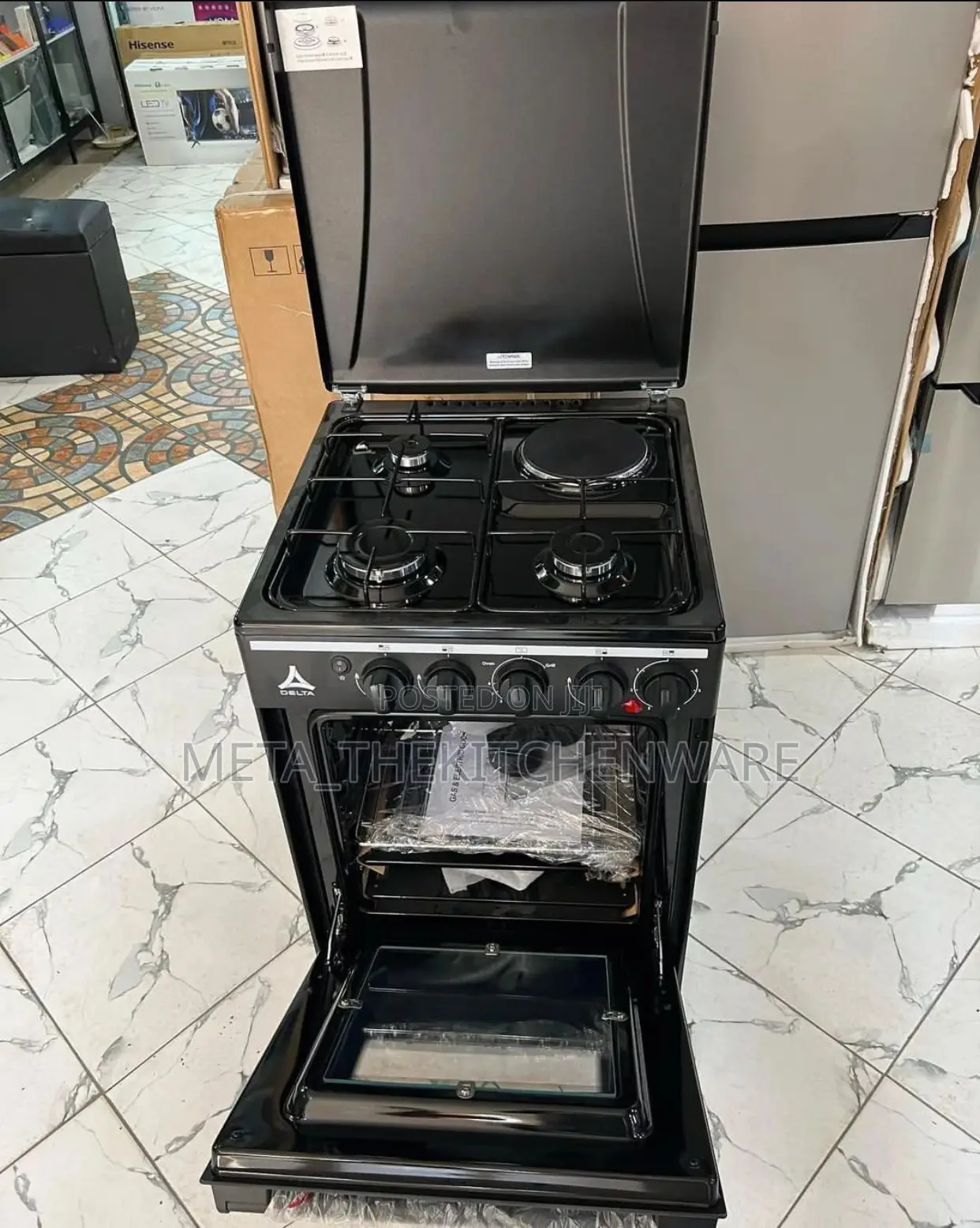 Delta Cooker 4 Burners (3gas + 1electric + Oven) 50x55cm