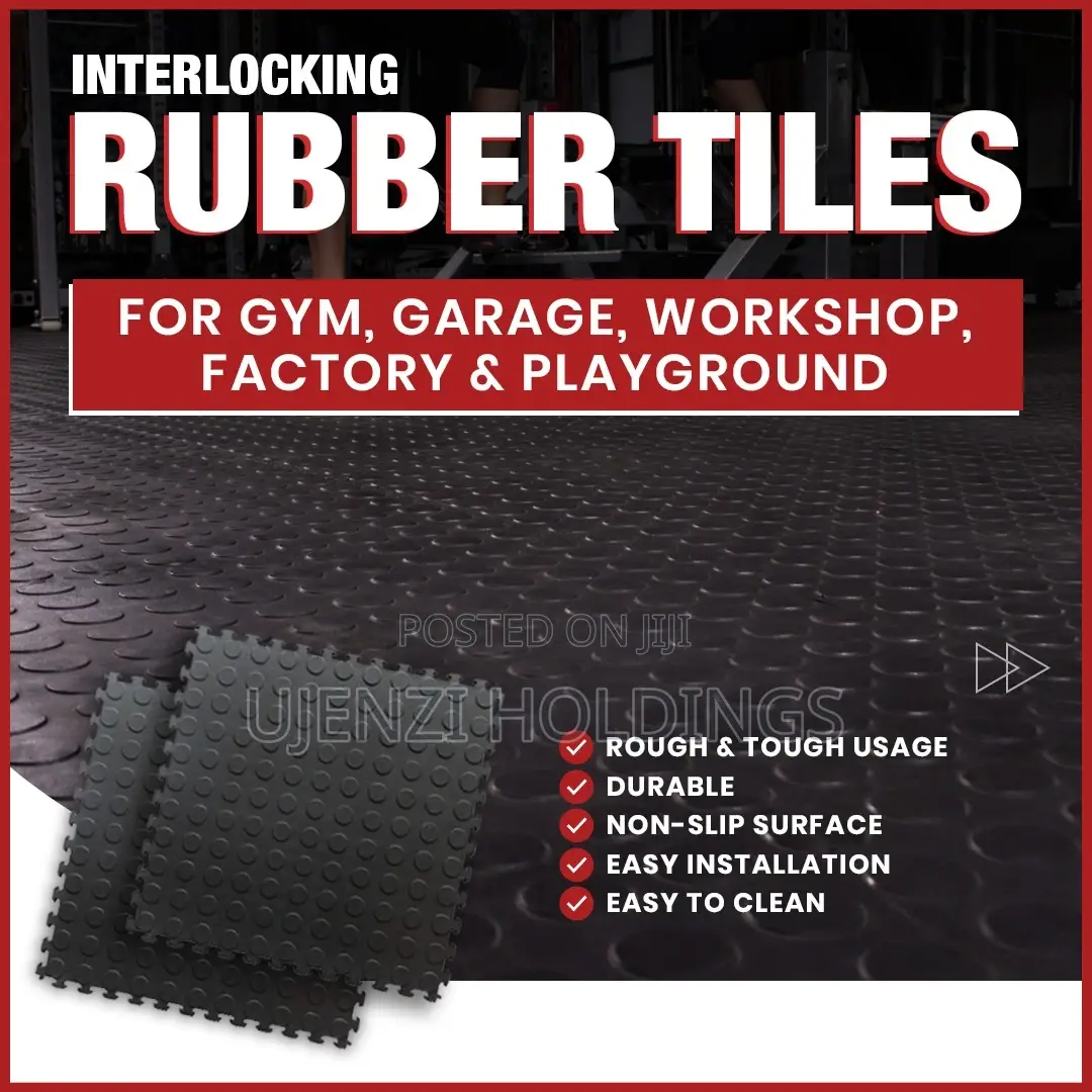 Rubber Tiles for Gym and Godown Use. Heavy Duty Quality.