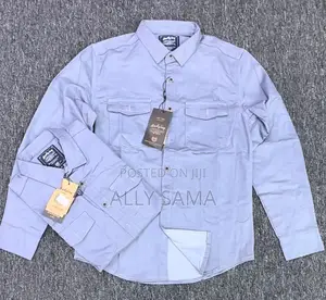 Mens Shirt Blue Material Jeans