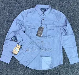 Mens Shirt Blue Material Jeans