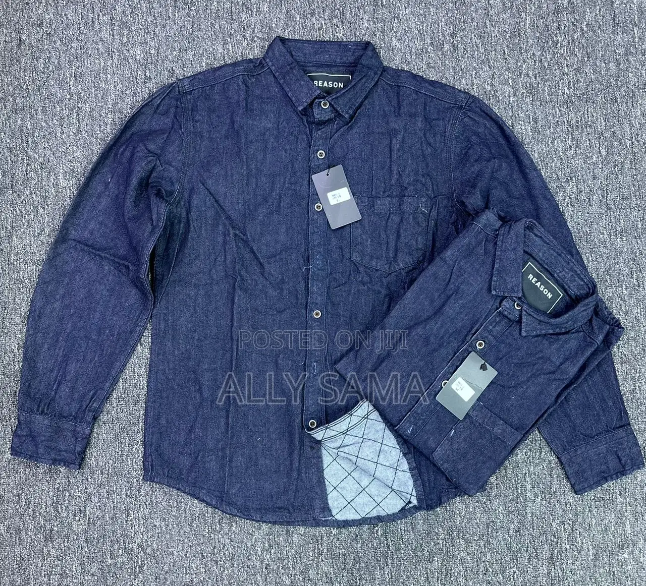 Mens Shirt Blue Material Jeans
