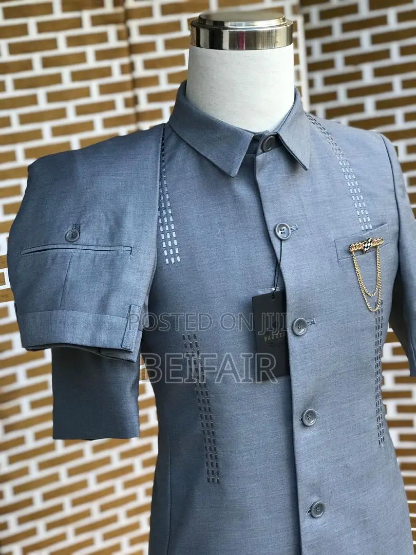 Men's Kaunda Suits | Suti Za Kiume | Short Sleeves | Short