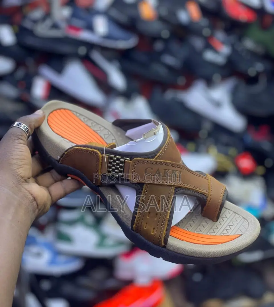 Mens Open Shoes Brown Cakki