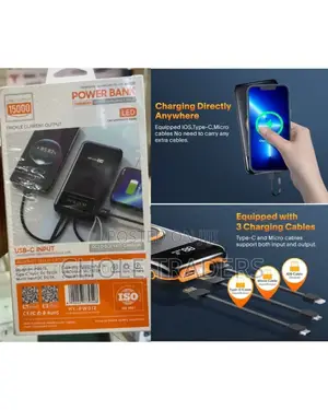 15000mah Power Bank With Charging Cable