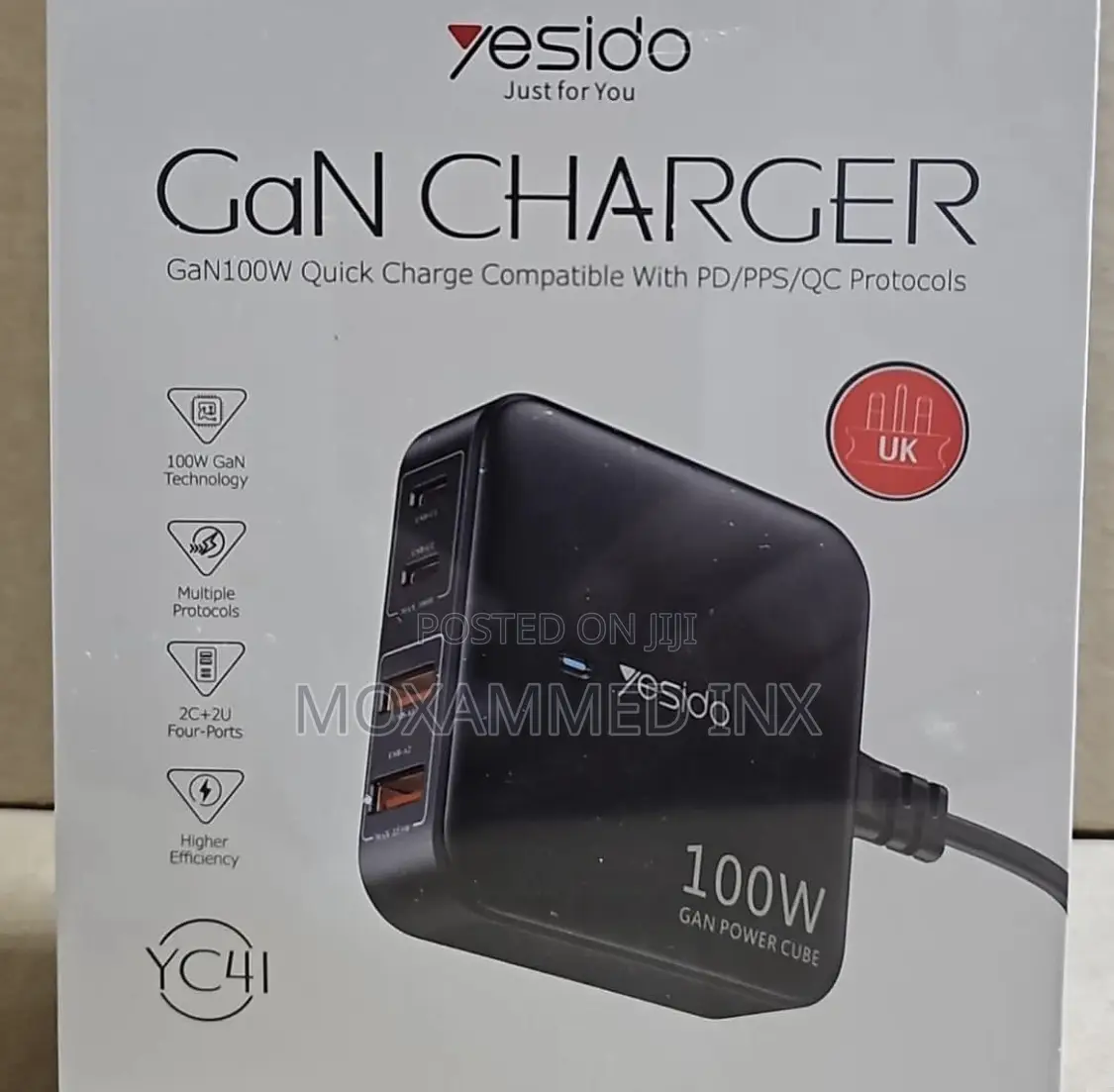 Brand Yesido YC41 Gan Charger Compatible With PD/PPS/QC