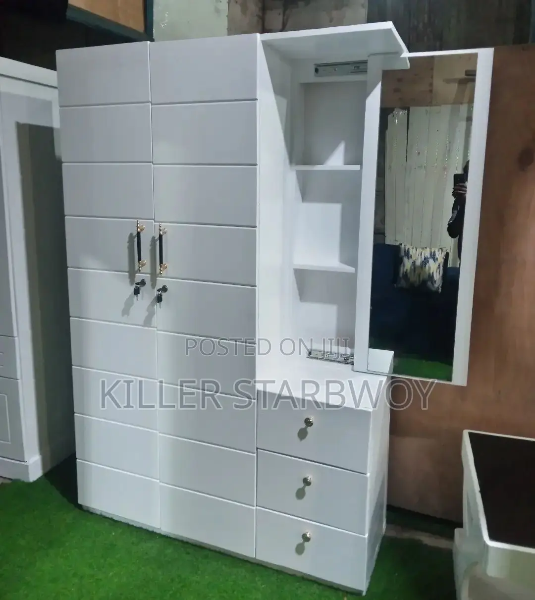 Kabati Milango Miwili Na Sehemu Ya Dressing
