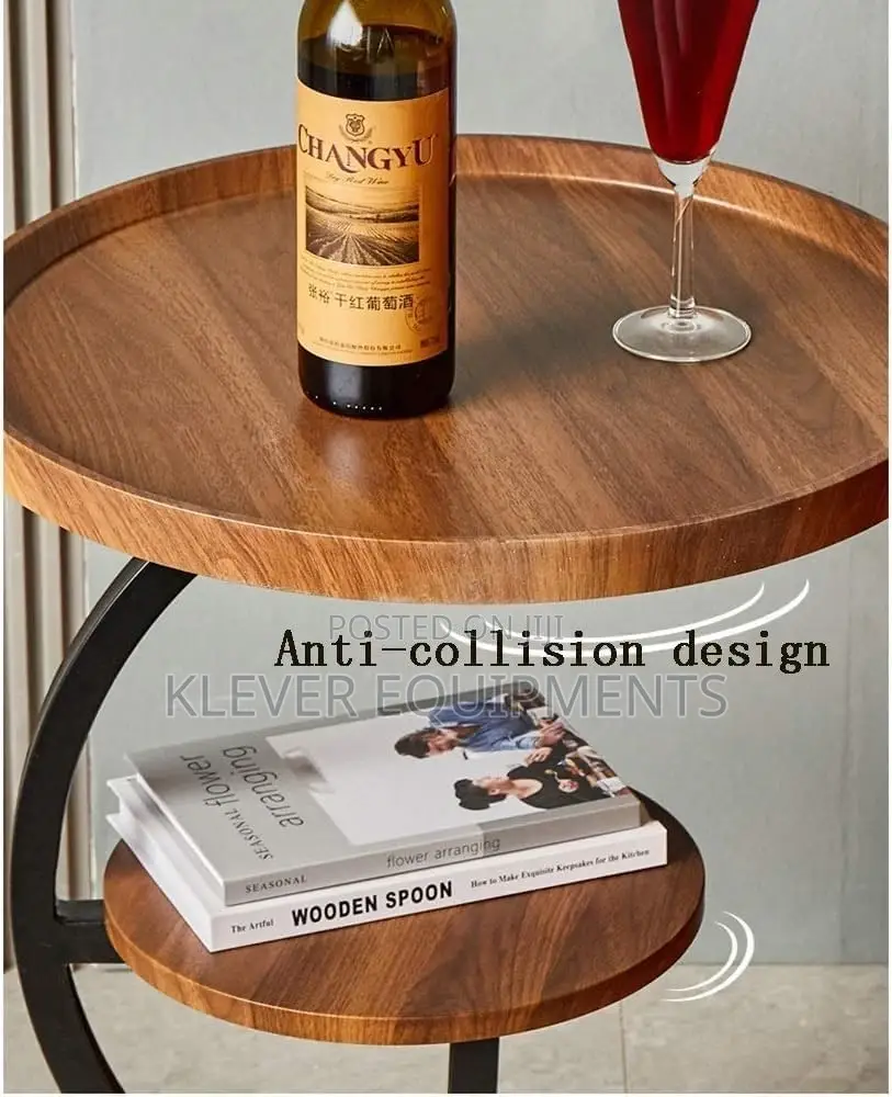 Modern Round Sofa Side Table With Wheels
