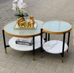 Round Nesting Coffee Table Set of 2 PCS