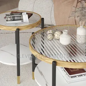 Round Nesting Coffee Table Set of 2 PCS