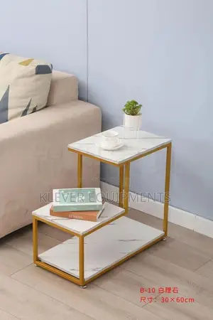 3 Tiers L Shaped Coffee End Side Table Storage Shelf