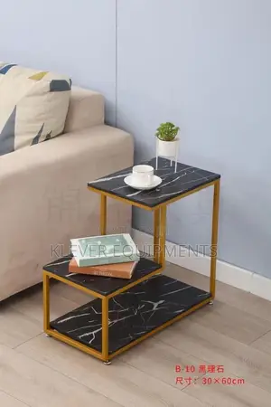 3 Tiers L Shaped Coffee End Side Table Storage Shelf
