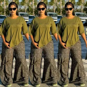 Army Green Wide Leg Pants
