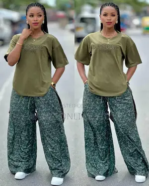 Army Green Wide Leg Pants
