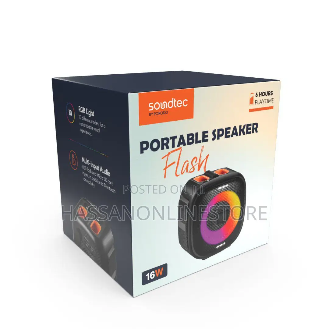 Porodo Soundtec Flash RGB Portable Bluetooth Speaker 16W