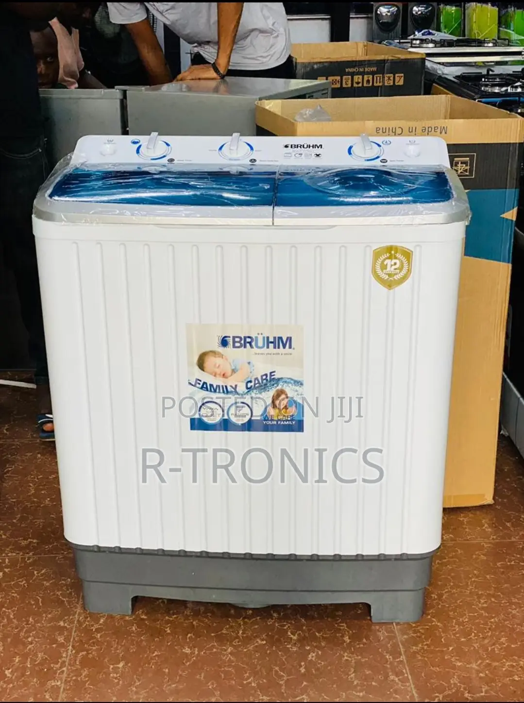 *Brühm Twin Tub Semi Automatic Washing Machine 7kg