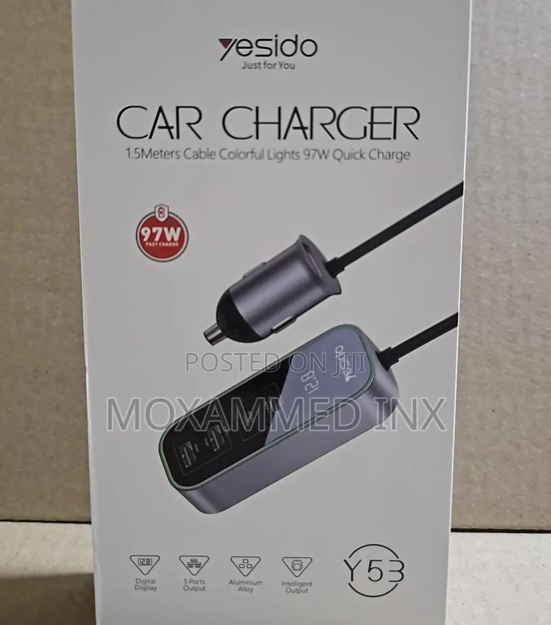 Brand Yesido Y53 Quick Car Charger 1.5meter