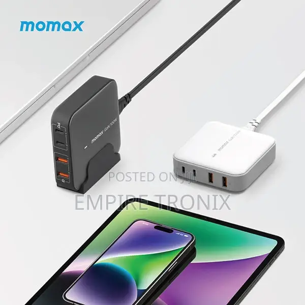 Momax Oneplug 100W 4-Port Gan Charger - Black