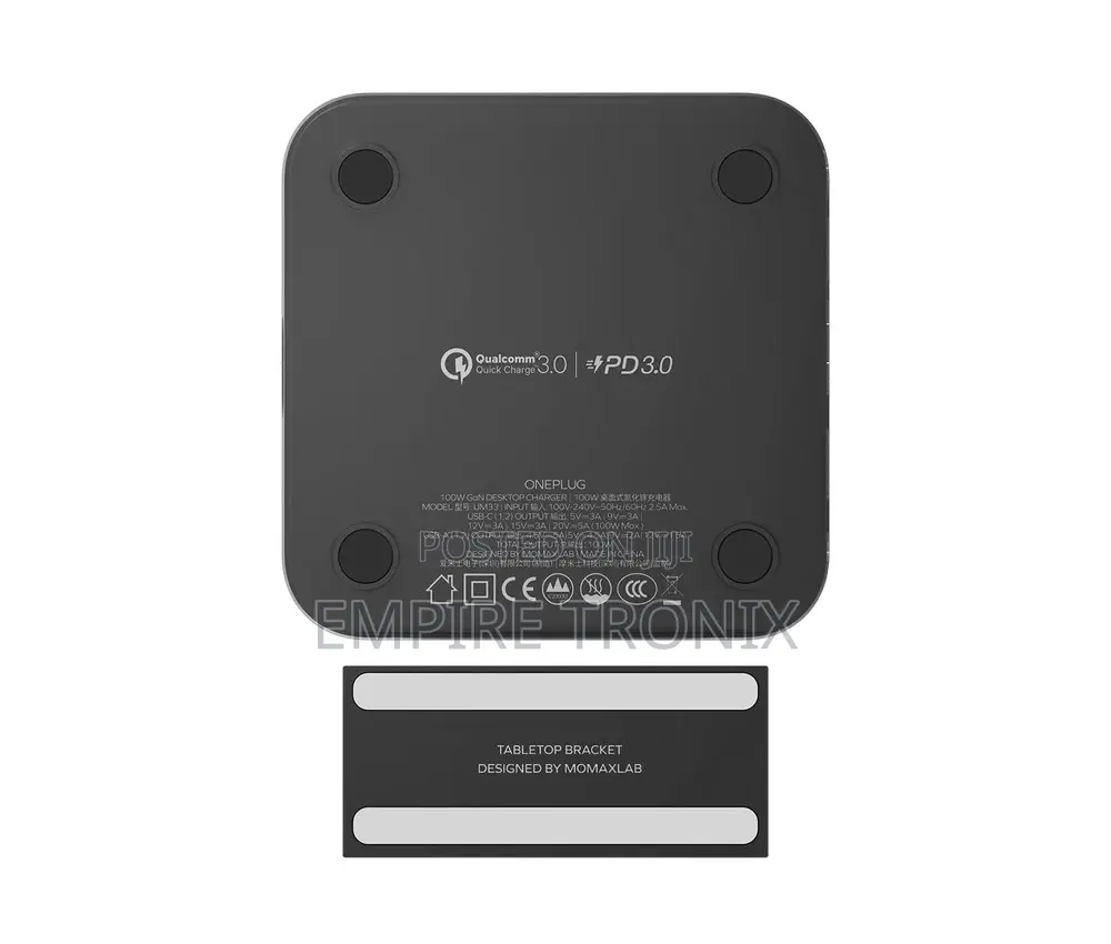 Momax Oneplug 100W 4-Port Gan Charger - Black